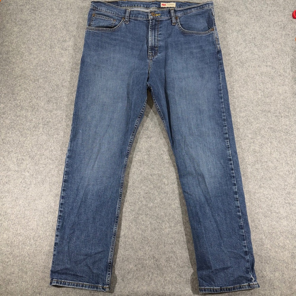 Wrangler Premium Quality Slim Straight Jeans Mens 36x30 Blue Denim 92SSWDX